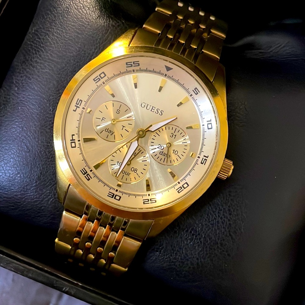 Guess gold chrome watch